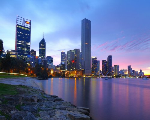 Perth Swan river and cityscape view